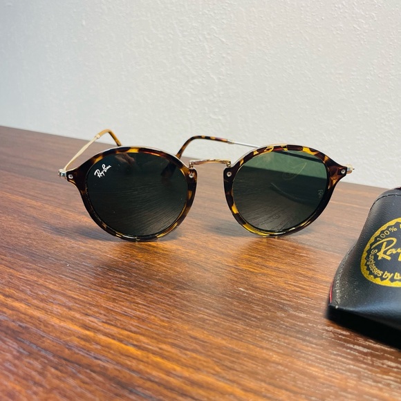 🌿Rayban Round Havana Sunglasses in Tortoise Brown Frame & Classic Green Lenses - Picture 4 of 5